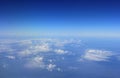 Blue sky and Cloud Top view from airplane window Royalty Free Stock Photo