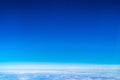 Blue sky and Cloud Top view from airplane window,Nature background. Royalty Free Stock Photo