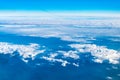 Blue sky and Cloud Top view from airplane window,Nature background Royalty Free Stock Photo