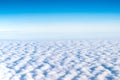 Blue sky and Cloud Top view from airplane window,Nature background. Royalty Free Stock Photo