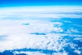 Blue sky and Cloud Top view from airplane window,Nature background. Royalty Free Stock Photo