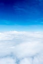 Blue sky and Cloud Top view from airplane window,Nature backgrou Royalty Free Stock Photo