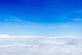 Blue sky and Cloud Top view from airplane window,Nature backgrou Royalty Free Stock Photo