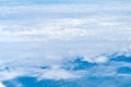 Blue sky and Cloud Top view from airplane window,Nature background. Royalty Free Stock Photo