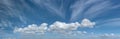 Blue sky with cloud vista, panoramic view