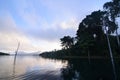 Blue sky cloud and water have moutain silluet Royalty Free Stock Photo