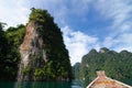 Blue sky cloud and water have moutain silluet Royalty Free Stock Photo