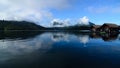 Blue sky cloud and water have moutain silluet Royalty Free Stock Photo