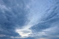 Blue sky and cloud wing shap