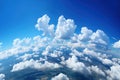 Blue sky and clouds, aerial view of planet Earth curvature, sunny day Royalty Free Stock Photo