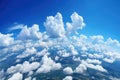 Blue sky and clouds, aerial view of planet Earth curvature, sunny day Royalty Free Stock Photo