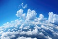 Blue sky and clouds, aerial view of planet Earth curvature, sunny day Royalty Free Stock Photo