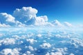 Blue sky and clouds, aerial view of planet Earth curvature, sunny day Royalty Free Stock Photo