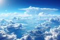 Blue sky and clouds, aerial view of planet Earth curvature, sunny day Royalty Free Stock Photo