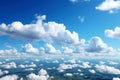 Blue sky and clouds, aerial view of planet Earth curvature, sunny day Royalty Free Stock Photo