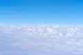 Blue sky and Clouds as seen through window of aircraft Royalty Free Stock Photo