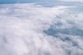 Blue sky and Clouds as seen through window of aircraft Royalty Free Stock Photo