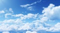 Blue sky with clouds background. Bright clear light, fluffy white cloudy. Cloudscape Royalty Free Stock Photo