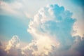 Blue sky and clouds background, Retro Vintage effect style Royalty Free Stock Photo