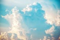 Blue sky and clouds background, Retro Vintage effect style Royalty Free Stock Photo