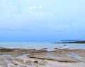 Blue Sky with Clouds and Calm Sea Water at Rocky and Sandy Beach - Natural Background Seascape - Sitapur, Neil Island, Andaman