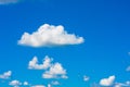 Art blue sky with white clouds closeup nature background. Royalty Free Stock Photo