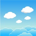 Blue sky with clouds of the day. Vector esp10.