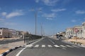 blue sky and clouds on empty road Royalty Free Stock Photo