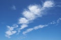 The blue sky with clouds.