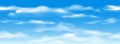 Blue sky clouds seamless pattern