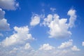 Blue sky with clouds many cubes