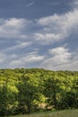 Blue Sky, Clouds and Hills over Snowdonia Wales Landscape Royalty Free Stock Photo