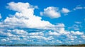 Blue sky with clouds over Lake Svatyaz Royalty Free Stock Photo