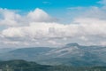 Blue sky and clouds over the rocks, beautiful cloud landscape over mountain Royalty Free Stock Photo