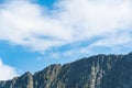 Blue sky and clouds over the rocks, beautiful cloud landscape Royalty Free Stock Photo