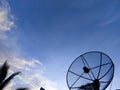 Blue sky and clouds over the satellite dish Royalty Free Stock Photo