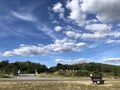 Blue Sky With Clouds Over a Stellplatz at Berzdorfer See in Germany