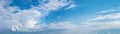Blue sky with clouds panoramic web banner Royalty Free Stock Photo
