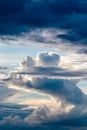 blue sky with the clouds from the plane view. Royalty Free Stock Photo