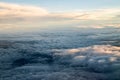 blue sky with the clouds from the plane view. Royalty Free Stock Photo