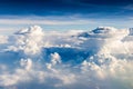 blue sky with the clouds from the plane view. Royalty Free Stock Photo