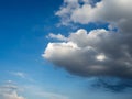 Blue sky with clouds and rain clouds before the storm coming Royalty Free Stock Photo