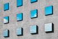 Blue sky and clouds reflection on windows - abstract building facade Royalty Free Stock Photo