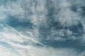 Blue sky with clouds, retro toning, natural abstract background texture Royalty Free Stock Photo