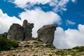 Blue sky, clouds and rocks Royalty Free Stock Photo