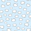 Blue sky and clouds seamless pattern, background. Royalty Free Stock Photo