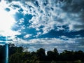 Blue sky clouds with sun Royalty Free Stock Photo