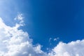 Blue sky with clouds and sun for background