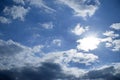 Blue sky clouds sun bright Royalty Free Stock Photo