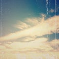 Blue sky, clouds and sun light background Royalty Free Stock Photo